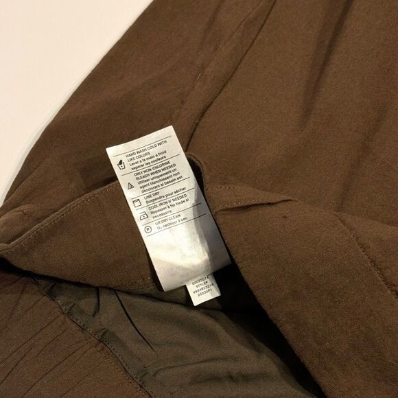 Vince Linen High Waist Pants Brown Pull On Pockets Women's Size XL - Picture 9 of 13